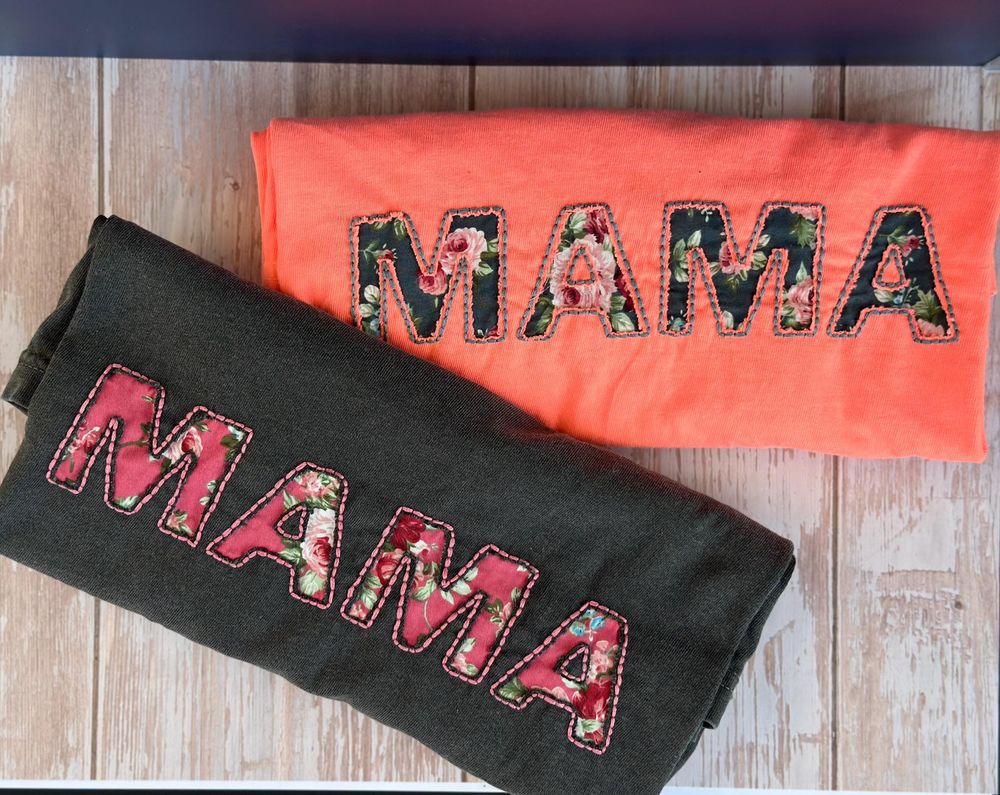 Embroidered Mama Shirt. Hand Embroidered.